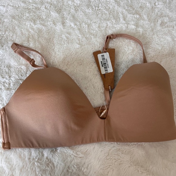 SKIMS Women's Wireless Form Maternity TShirt Demi Nursing Bra Clay 34C NWT - Picture 3 of 10